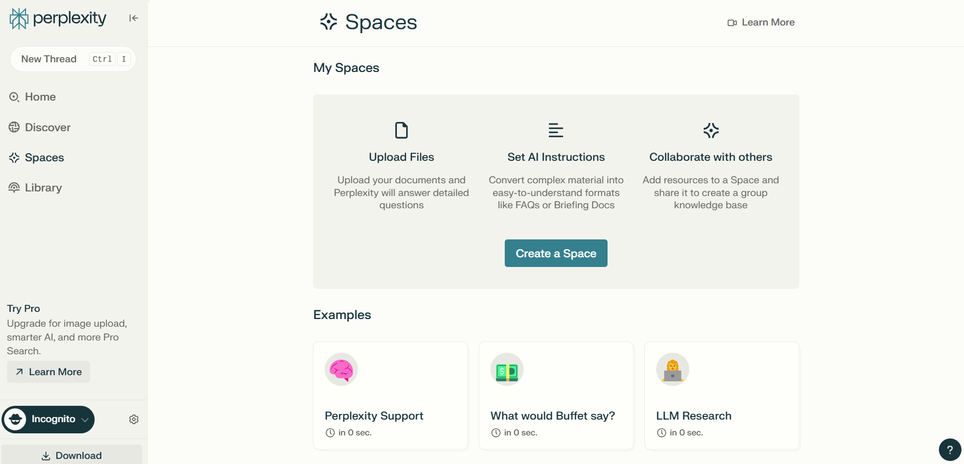 Perplexity Spaces image